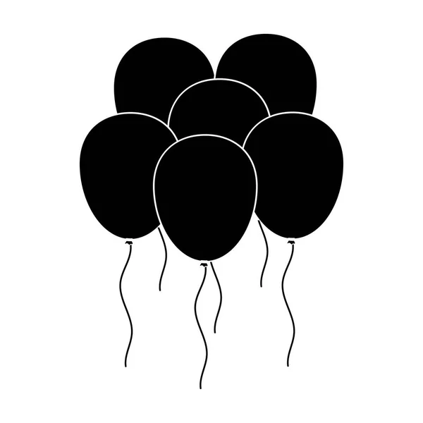 Mehrfarbige tragbare Balls.Party und Parteien einzigen Symbol im schwarzen Stil Vektor Symbol Stock Illustration. — Stockvektor