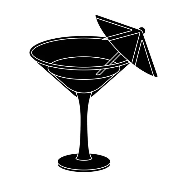 Vidrio con un cóctel. Fiesta y fiestas icono único en el estilo negro vector símbolo stock ilustración . — Archivo Imágenes Vectoriales