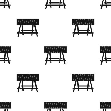 İnşaat barikat simge siyah stil beyaz arka plan üzerinde izole içinde. Yapı ve model stok vektör çizim onarma.