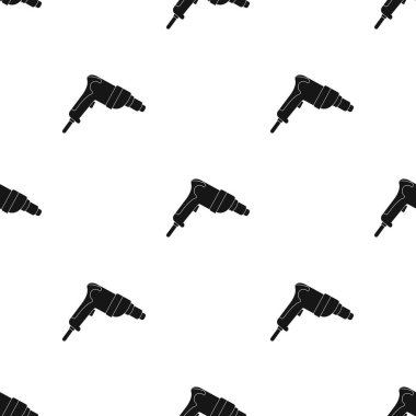 Simge siyah stil beyaz arka plan üzerinde izole içinde matkap. Yapı ve model stok vektör çizim onarma.