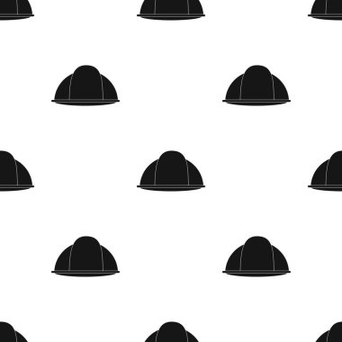 İnşaat kask simge siyah stil beyaz arka plan üzerinde izole içinde. Yapı ve model stok vektör çizim onarma.