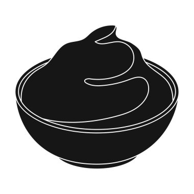 Mascarpone.Different çeşit peynir tek simge siyah stil vektör simge stok çizim web içinde.