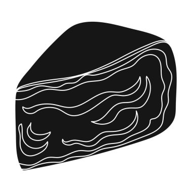 Camembert.Different çeşit peynir tek simge siyah stil vektör simge stok çizim web içinde.