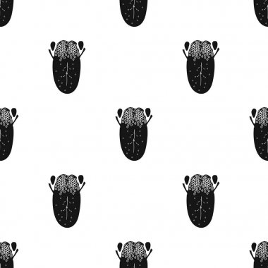 Siyah stil beyaz arka plan üzerinde izole insan dil simgesini. İnsan organlarını hisse senedi vektör çizim desen.