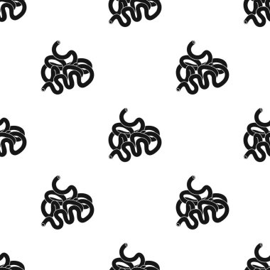 İnsan ince bağırsak simgesinde siyah stil beyaz arka plan üzerinde izole. İnsan organlarını hisse senedi vektör çizim desen.