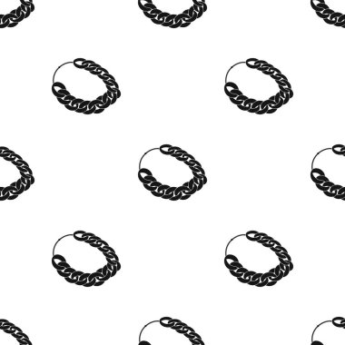 Siyah stil beyaz arka plan üzerinde izole mücevher zinciri simgesini. Takı ve Aksesuar desen hisse senedi vektör çizim.