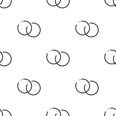 Hoop küpe simge siyah stil beyaz arka plan üzerinde izole içinde. Takı ve Aksesuar desen hisse senedi vektör çizim.