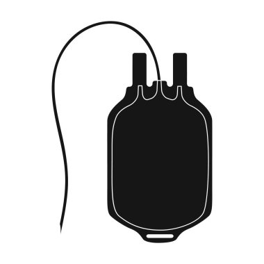 Kan torbası. Tıp tek simge siyah stil vektör simge stok çizim web içinde.