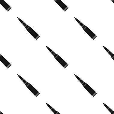 Askeri tüfek mermi simge siyah tarzında beyaz arka plan üzerinde izole. Askeri ve ordu desen hisse senedi vektör çizim