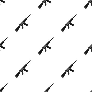 Askeri saldırı tüfeği simge siyah tarzında beyaz arka plan üzerinde izole. Askeri ve ordu desen hisse senedi vektör çizim