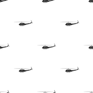 Askeri helikopter simge siyah stil beyaz arka plan üzerinde izole içinde. Askeri ve ordu desen hisse senedi vektör çizim