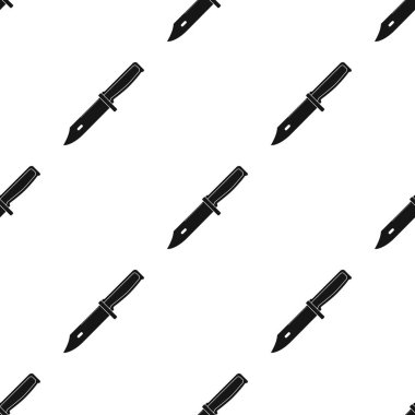 Askeri savaş bıçak simge siyah stil beyaz arka plan üzerinde izole içinde. Askeri ve ordu desen hisse senedi vektör çizim