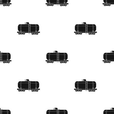 Petrol tankı araba simgesinde siyah stil beyaz arka plan üzerinde izole. Petrol sanayi desen hisse senedi vektör çizim.