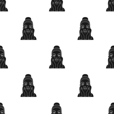 Yüz Cilt simge siyah stil beyaz arka plan üzerinde izole içinde temizlik. Cilt Bakımı desen hisse senedi vektör çizim.