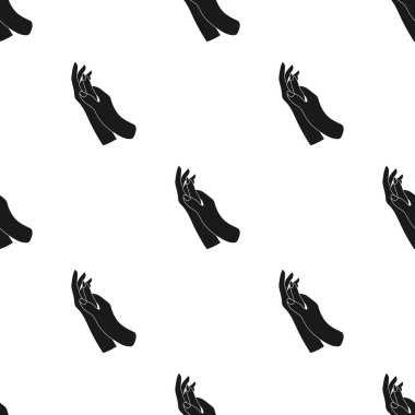 Simge siyah stil beyaz arka plan üzerinde izole içinde nemlendirici eller. Cilt Bakımı desen hisse senedi vektör çizim.