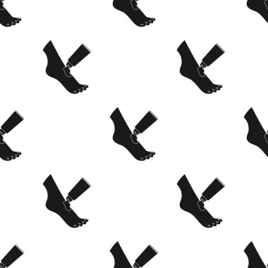 Ayak simge siyah stil beyaz arka plan üzerinde izole içinde için krem. Cilt Bakımı desen hisse senedi vektör çizim.