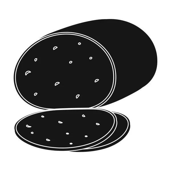 Queijo defumado.Diferentes tipos de queijo único ícone no estilo preto símbolo vetorial estoque ilustração web . — Vetor de Stock