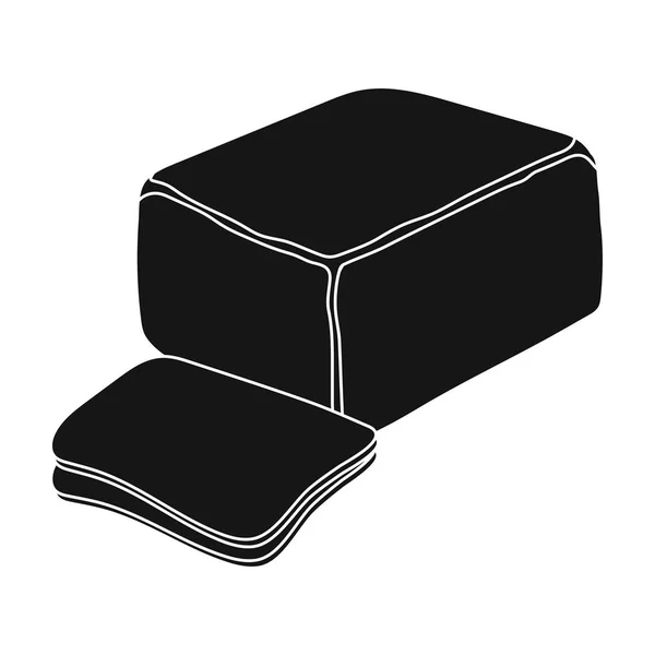 Cheddar.Different rodzaje sera pojedynczej ikony w czarny styl wektor symbol ilustracji w sieci web. — Wektor stockowy