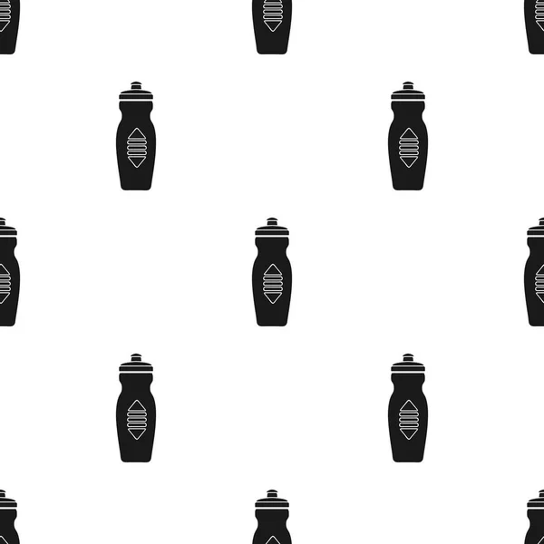 矿泉水瓶中孤立在白色背景上的黑色风格的图标。体育与健身模式股票矢量图. — 图库矢量图片
