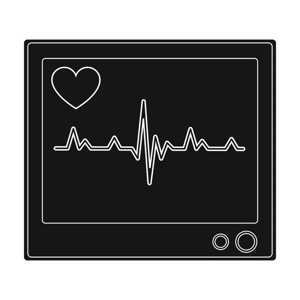 Medical monitor.Medicine single icon in black style vector symbol stock illustration web. — Stock Vector