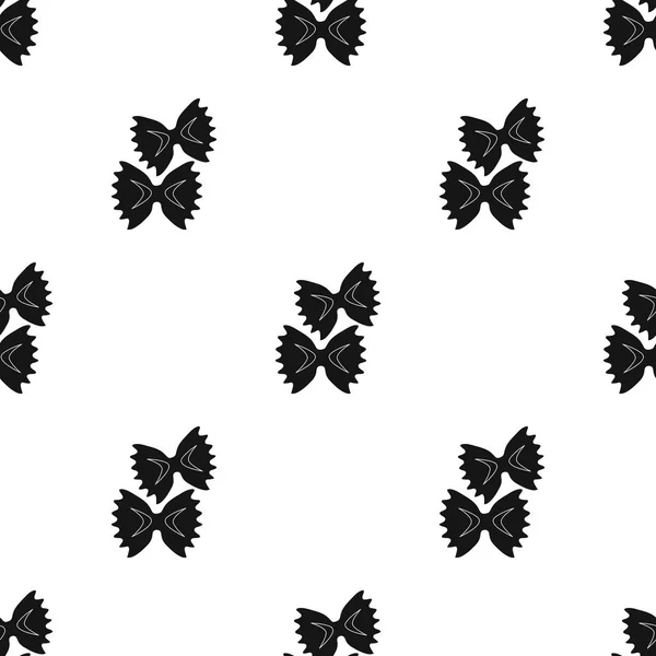 Farfalle pasta ikona w stylu czarno na białym tle. Ilustracja wektorowa rodzaje makaronu wzór stock. — Wektor stockowy