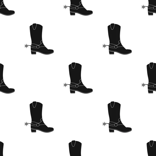 Cowboys boots icon in black style isolated on white background. USA country pattern stock vector illustration. — Stock Vector