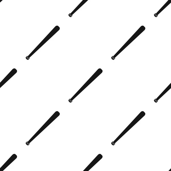 Honkbal bat pictogram in zwarte stijl geïsoleerd op een witte achtergrond. USA land patroon voorraad vectorillustratie. — Stockvector