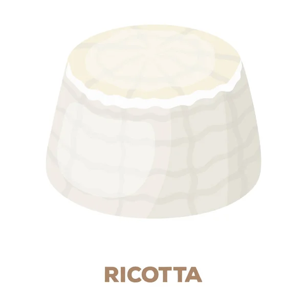 Ricotta.Different チーズ単一漫画スタイルのベクトル シンボル ストック イラスト web のアイコンの種類. — ストックベクタ