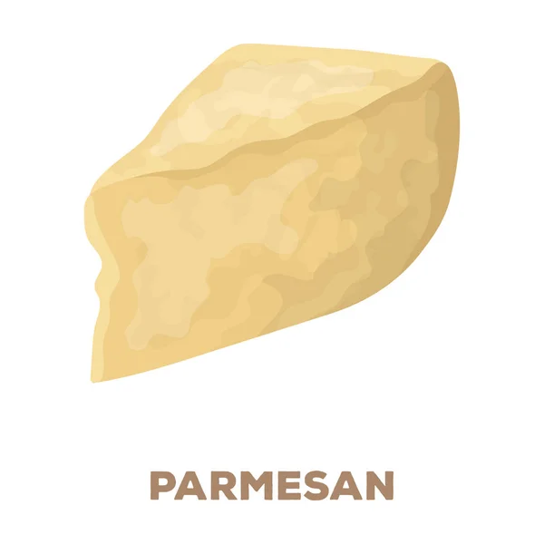 Parmesano. Diferentes tipos de queso único icono en el estilo de dibujos animados vector símbolo stock ilustración web . — Archivo Imágenes Vectoriales