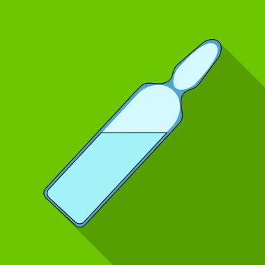 Ampül ilaç ile. Tıp tek simge siyah stil vektör simge stok çizim web içinde.