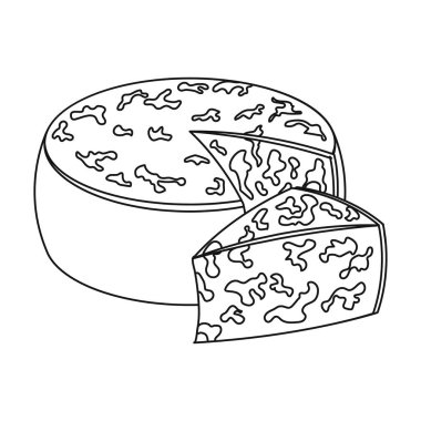 Gorgonzola.Different çeşit peynir tek simge siyah stil vektör simge stok çizim web içinde.