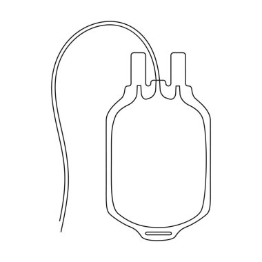 Kan torbası. Tıp tek simge siyah stil vektör simge stok çizim web içinde.