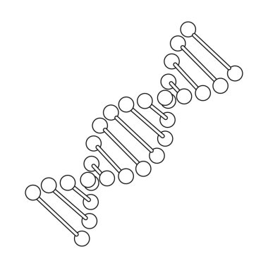 DNA zinciri. Tıp tek simge siyah stil vektör simge stok çizim web içinde.