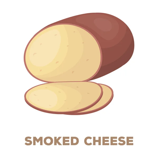Καπνιστό τυρί. Διαφορετικά είδη τυριού μόνο εικονίδιο στο καρτούν στυλ διάνυσμα σύμβολο απόθεμα ενδεικτικά web. — Διανυσματικό Αρχείο