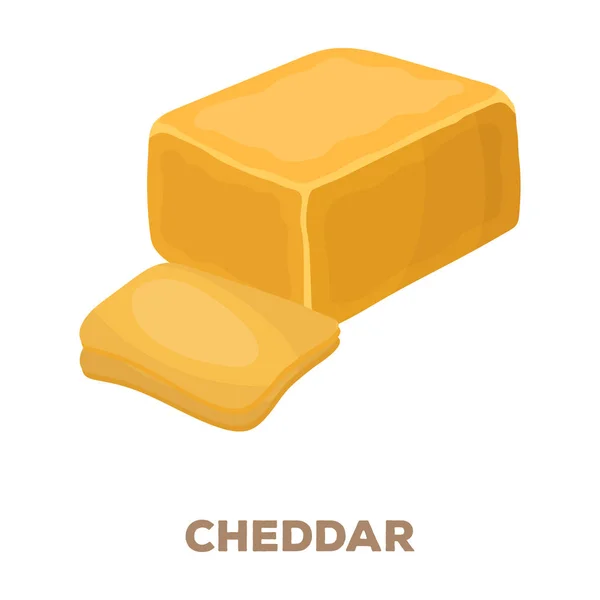 Cheddar.Different tipos de queso único icono en el estilo de dibujos animados vector símbolo stock ilustración web . — Archivo Imágenes Vectoriales