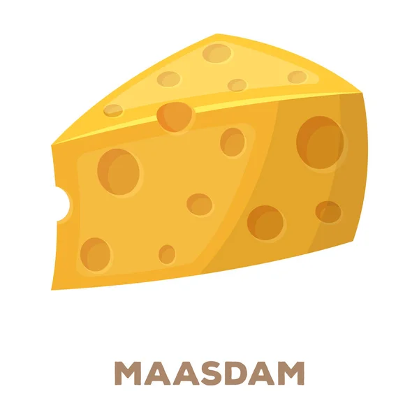 Maasdam.Different tipos de queso único icono en el estilo de dibujos animados vector símbolo stock ilustración web . — Archivo Imágenes Vectoriales