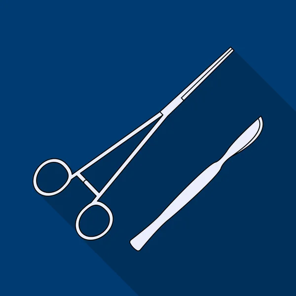 Chirurgische instrumenten. Geneeskunde één pictogram in zwarte stijl vector symbool stock illustratie web. — Stockvector