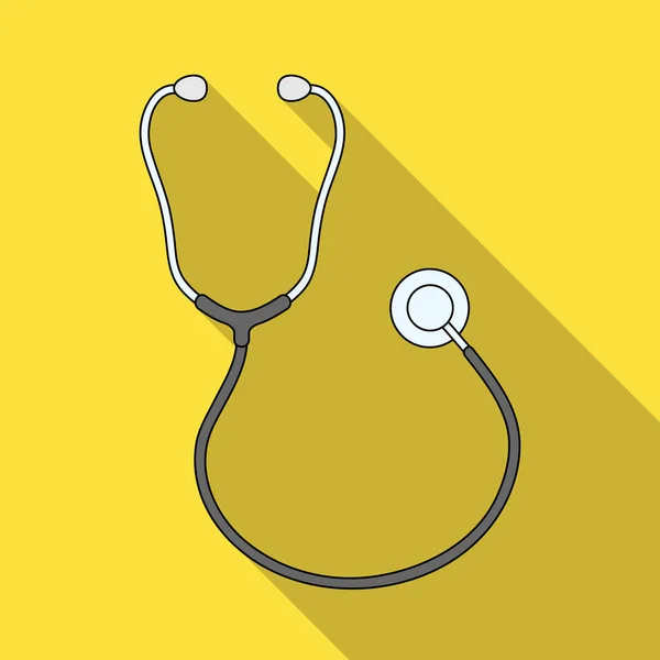 Fonendoscópio de um médico.Medicina ícone único em estilo preto símbolo vetorial estoque ilustração web . — Vetor de Stock