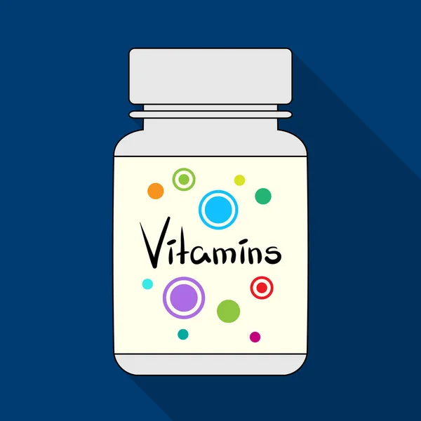 Embalaje con vitaminas. Icono único de medicina en negro estilo vector símbolo stock ilustración web . — Archivo Imágenes Vectoriales