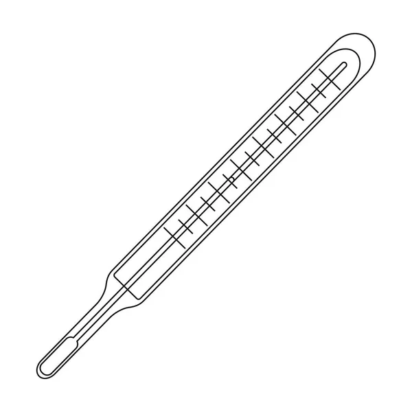 Medizinisches thermometer.medicine einzelnes Symbol im schwarzen Stil Vektor Symbol Stock Illustration Web. — Stockvektor