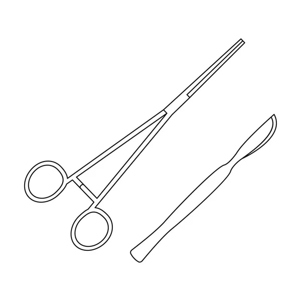 Chirurgische instruments.medicine einzigen Symbol im schwarzen Stil Vektor Symbol Stock Illustration Web. — Stockvektor