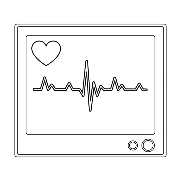 Médico monitor.Medicine único ícone no estilo preto símbolo vetorial web ilustração estoque . — Vetor de Stock