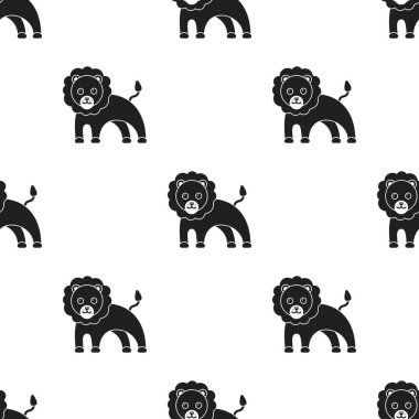 Aslan siyah simgesi. Gösterim amacıyla web ve mobil tasarım.