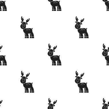 Geyik siyah simgesi. Gösterim amacıyla web ve mobil tasarım.