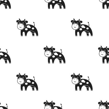 İnek siyah simgesi. Gösterim amacıyla web ve mobil tasarım.