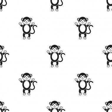 Maymun siyah simgesi. Gösterim amacıyla web ve mobil tasarım.