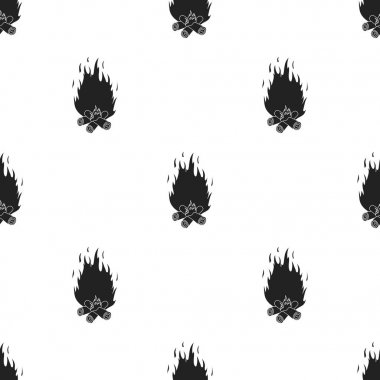 Kamp ateşi simge siyah stil beyaz arka plan üzerinde izole içinde. Işık kaynağı desen hisse senedi vektör çizim