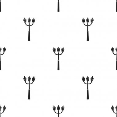 Siyah stil beyaz arka plan üzerinde izole sokak ışık simgesini. Işık kaynağı desen hisse senedi vektör çizim