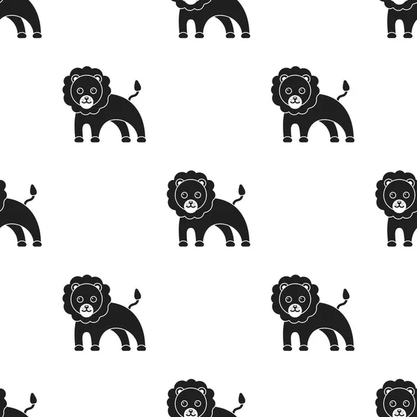 Черный лев. Иллюстрация для веб и мобильного дизайна . — стоковый вектор