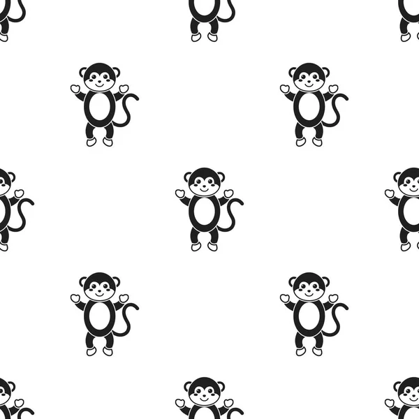 Icona nera scimmia. Illustrazione per web e mobile design . — Vettoriale Stock